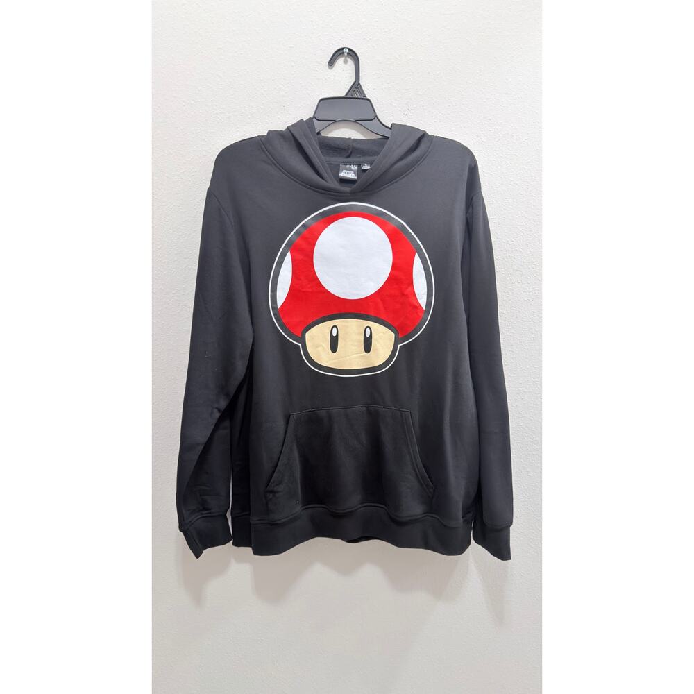 Nintendo Super Mario Bros Red Power-Up Mushroom Pullover Hoodie - XL NWT